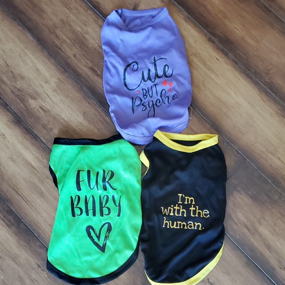NWOT Cute Pet Shirts - Purple, Green, Black